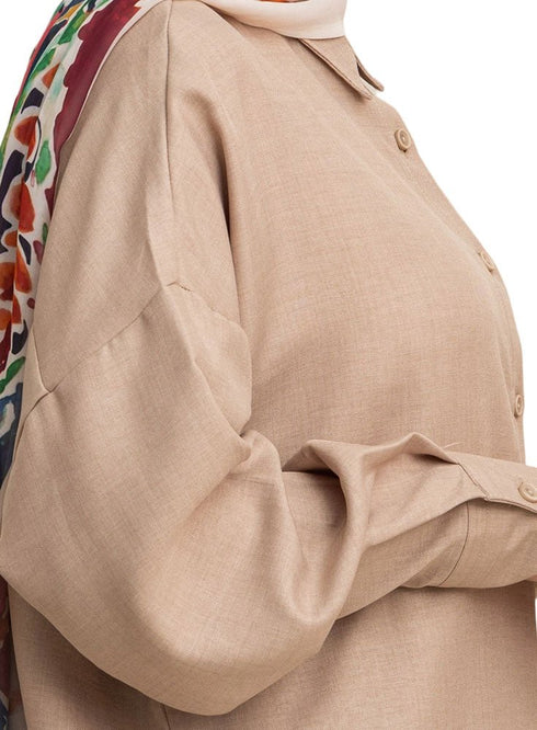 Beige Pocket O - S Shirt - Khotwh